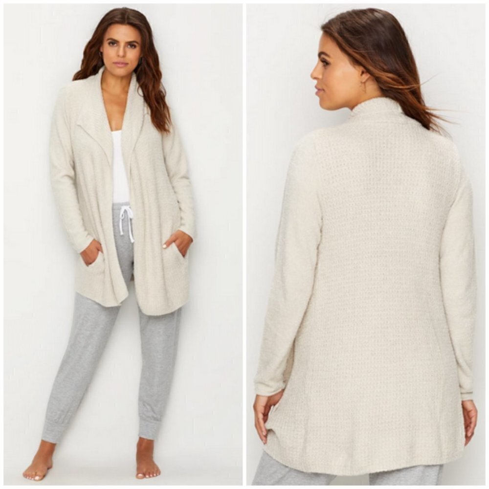 💕BAREFOOT DREAMS💕 CozyChic Lite Coastal Cardigan ~ Bisque Small S NWT - Picture 5 of 16